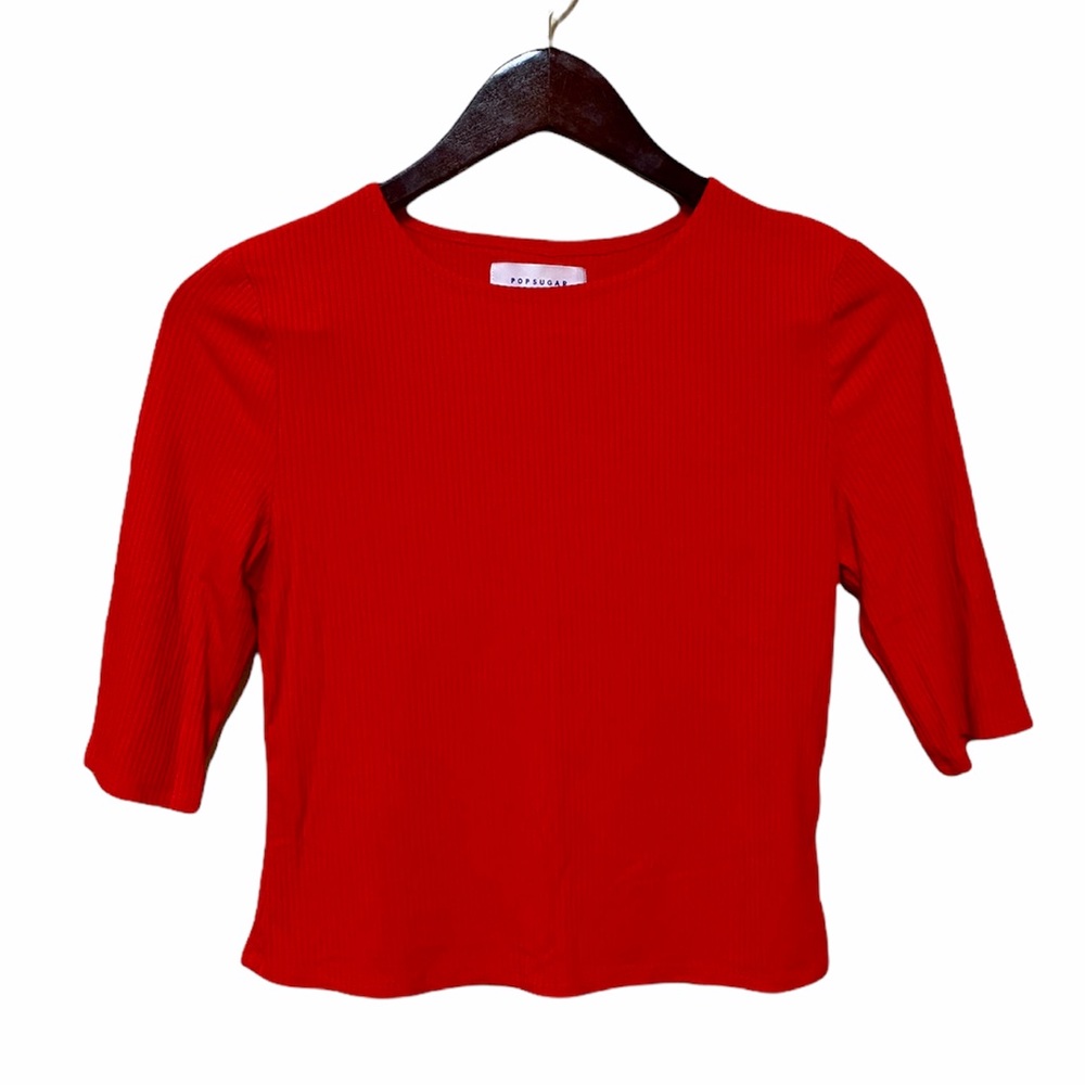 Popsugar Bright Red Crop Top Womens Size Medium